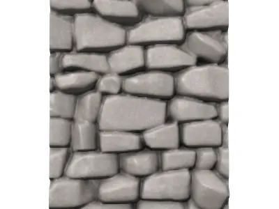Dry-Stacked Stone Fence Geometry 3D print model