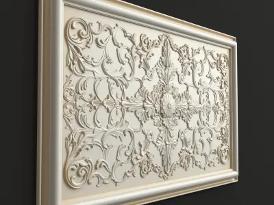 Rosette 4 ornate wall panel 3D model
