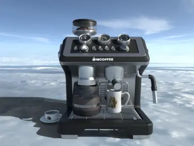 machine coffee Low-poly 3D model