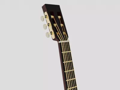 Acoustic guitar Free 3D model