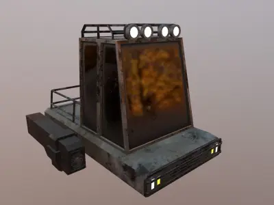 Cartoon Cyberpunk Car With 2 Texture Low-poly 3D model