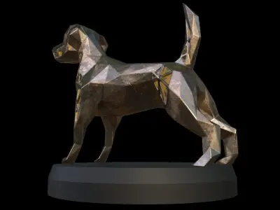 Steampunk Dog Low-poly 3D model