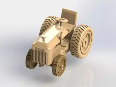 Wood Tractor Free 3D model