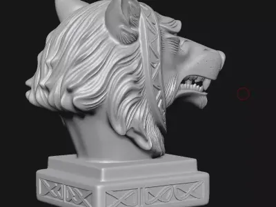 wolf sculpture 3D print model purchase