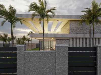 Modern Tropical Villa Exterior - Lumion Scene 3D model