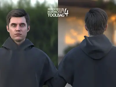 Man - Sport Outfit 3 - Modular - Rigged Low-poly 3D model