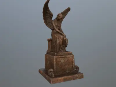 statue 3 of angel Low-poly 3D model order