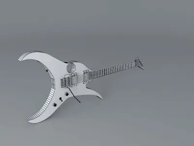 All black stealth guitar Free 3D model