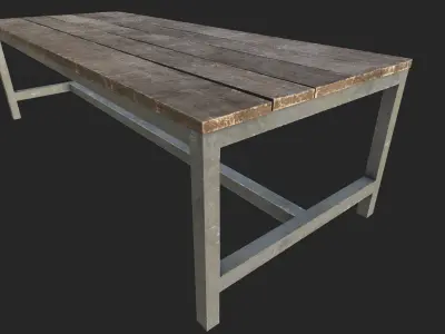 Wooden Table 4 PBR Low-poly 3D model