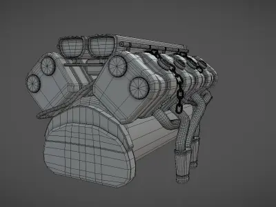 Engine Mad Max Low-poly 3D model