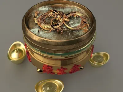 Chinese Gold Ingot  3D model