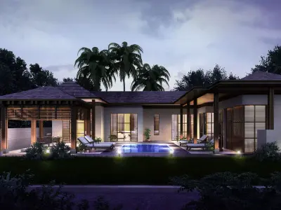 3D model of 2022 luxury fashion villa exterior 03 3D model