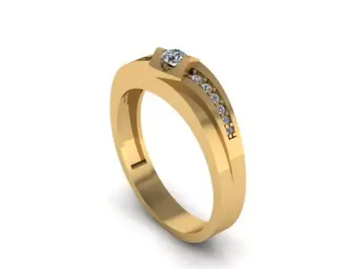 men ring for daimonds 3D print model