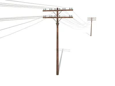 Electricity Pole 33 Low-poly 3D model
