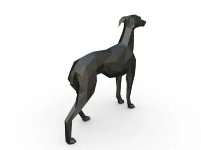 Italian Greyhound low poly 3D print model