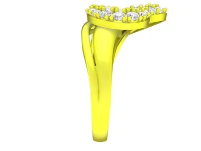 5210 luxury diamond art heart ring 3D print model