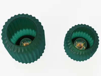 lantern08 emerald glass vases 3D model