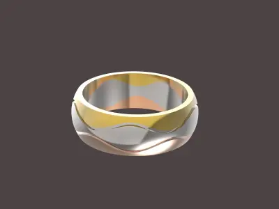 3 waves wedding ring 3D print model
