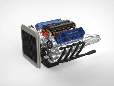 Dodge V8 engine Free 3D model