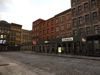 NYC SoHo Architecture City Block  Low-poly 3D model