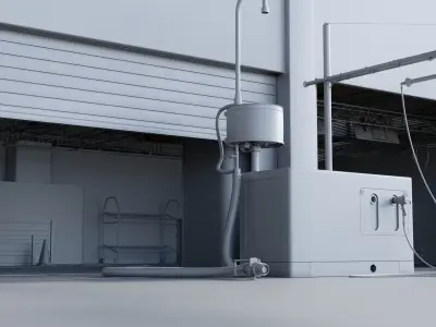 Pitlane Garage 3D Scene 3D model