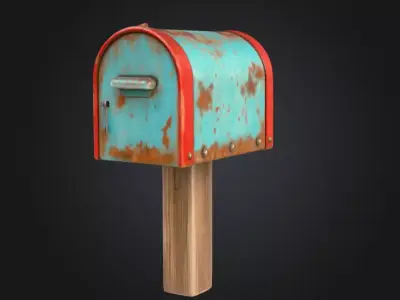 Rustic Mailbox Low-poly 3D model