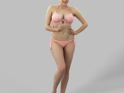 5x BEACH MAN WOMAN VOL01 SCANNED 3D Model Pack