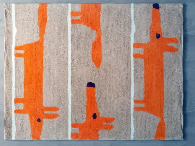 cartoon dog Modern pattern carpet 3D model