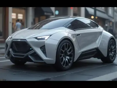 Compact Futuristic Car 3D Model  Low Poly  PBR Low-poly 3D model