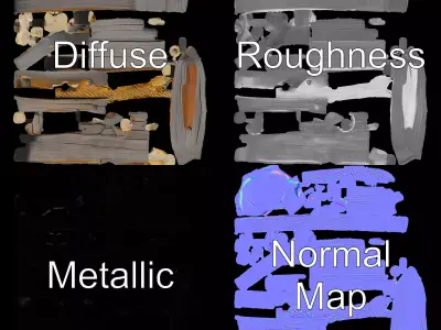 Nautical Driftwood Decor model pack Low-poly 3D model