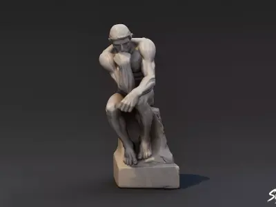 The Thinker Low-poly 3D model