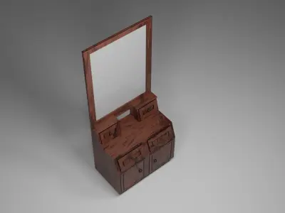 Realistic Mirror Table 3D model
