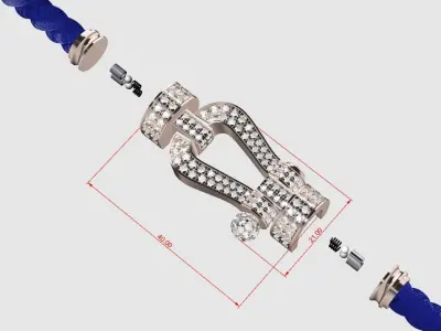 Force Extra Large XL Diamond bracelet 3D print model