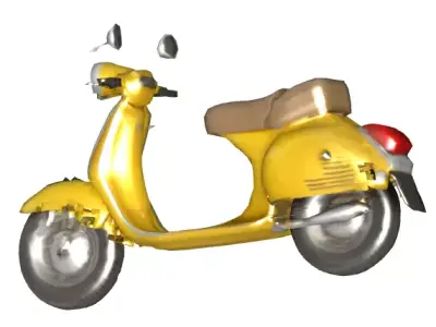 Yellow Vespa 3D model