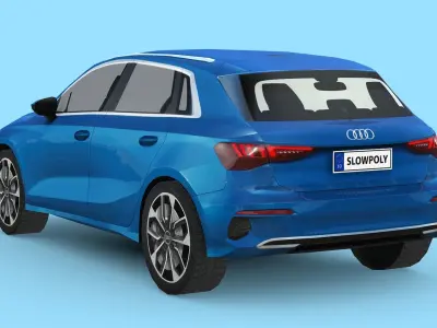 Audi A3 Sportback 2021 Low-poly 3D model