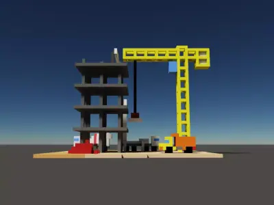 Voxel construction site 3D model