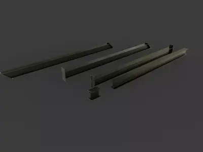 metal profile Low-poly 3D model