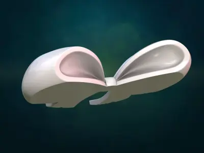Bow ribbon billowing 3D print model