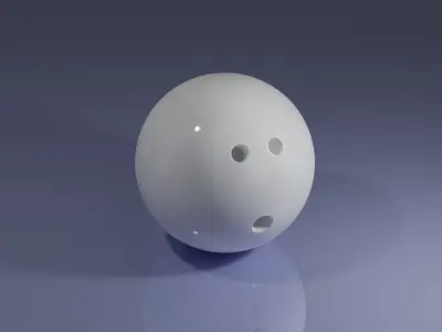 Bowlingball with white color 3D model