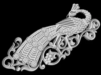 Central decor ornament for furniture 3D model 1057