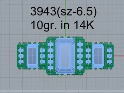 Emerald Diamond Ring 3943 3D print model