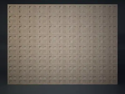 02 ARABIC PATTERN WALL Low-poly 3D model