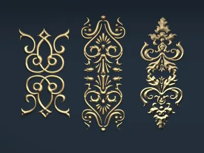 Collection carved decor  06  3D model 3D model