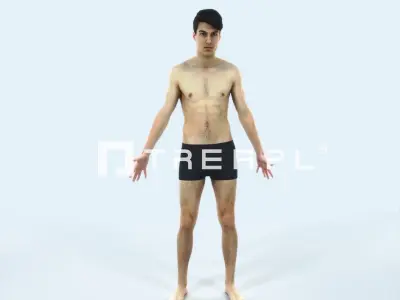 Prime A Beach Animated Rigged Sports Man Low-poly 3D model