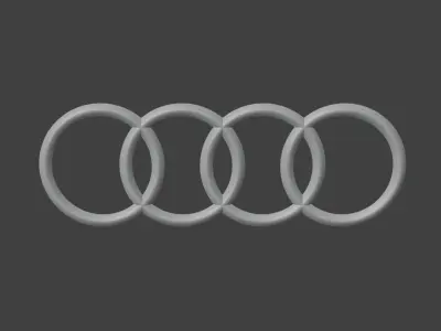 Audi emblem Low-poly 3D model