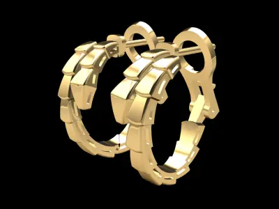 Bvlgari Serpenti Snake Earrings 3D print model