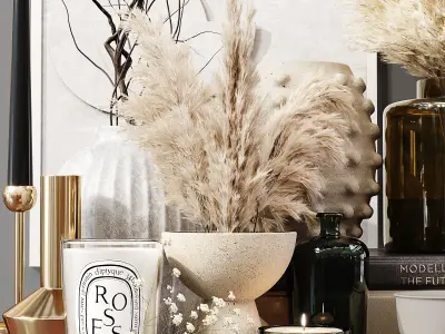 Decorative Set 099 Low-poly 3D model