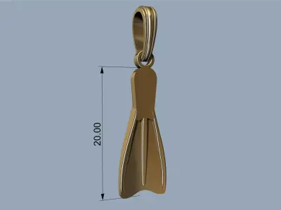 Diving fin pendant - Dije Aleta Buceo  3D print model