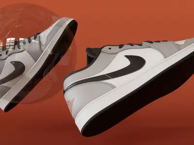 Air Jordan Low Light Smoke Grey Shoes Model Low-poly 3D model