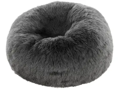 Faux Fur Bean Bag in Solid Dune 3D model